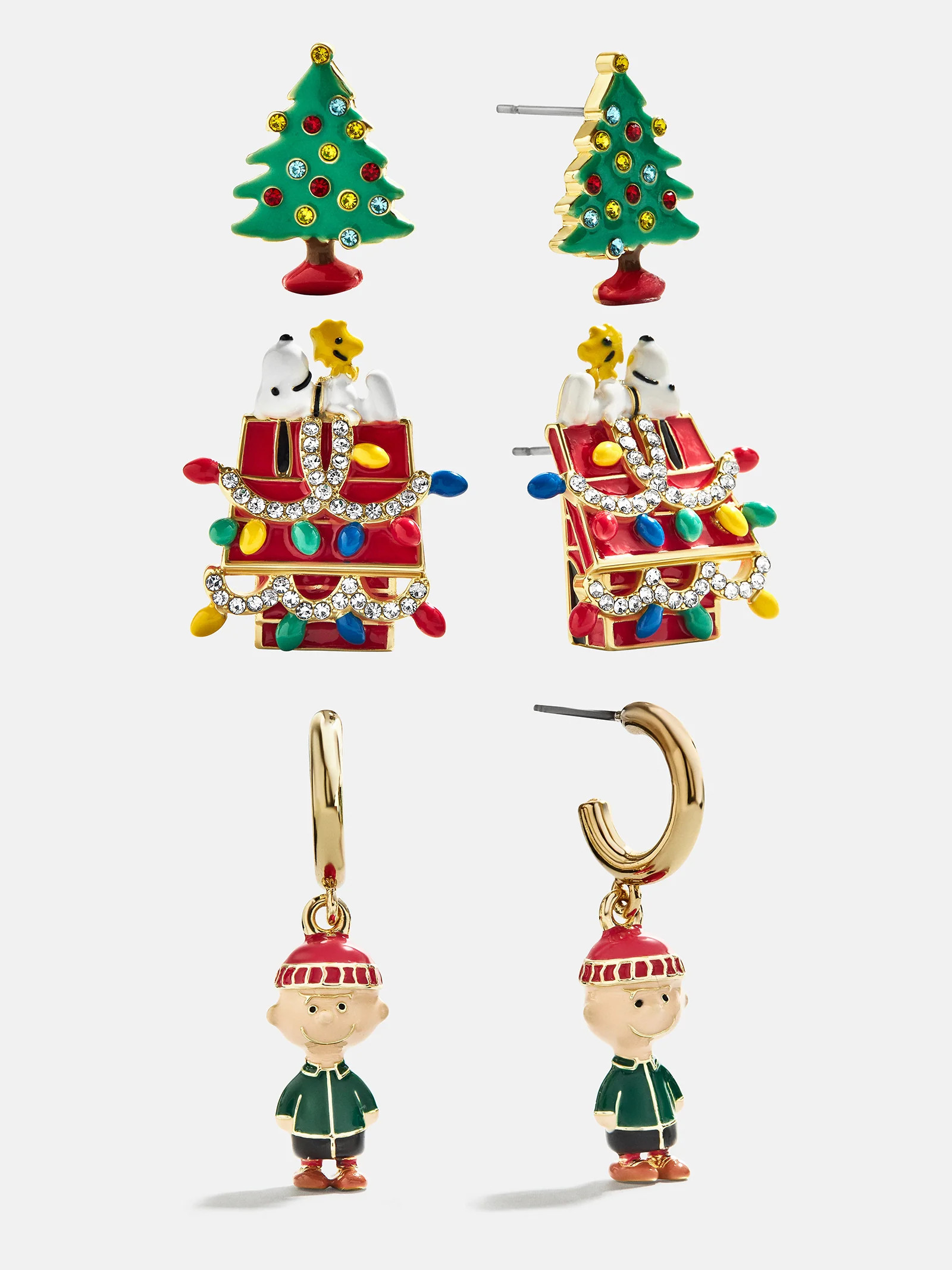Peanuts Charlie Brown Christmas Earring Set - Multi | BaubleBar