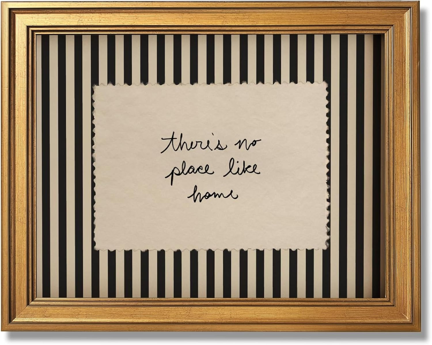 Framed There is No Place Like Home Wall Art Poster Vintage Black Stripe Sweet House Positive Quote Canvas Painting Prints Retro Farmhouse Aesthetic Wall Decor for Bedroom Home 8x10inch | Amazon (US)