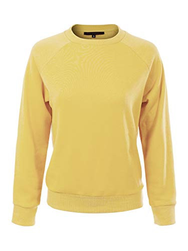 MixMatchy Women's Soft and Comfy Basic Pullover Crewneck Fleece Sweatshirt Yellow 1X | Amazon (US)