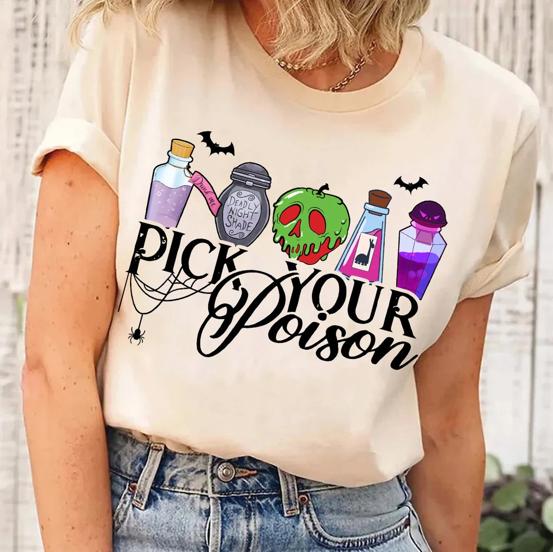 Disney Villain Shirt Pick Your Poison Halloween Shirt - Etsy | Etsy (US)