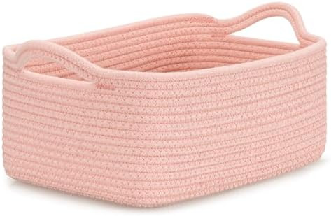 CLHMILY&Z Small Cube Storage Baskets, Decorative Woven Cotton Rope Baskets with Handles for Organ... | Amazon (US)