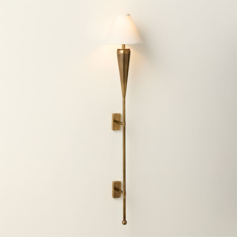 Tamlin Aged Brass Long Wall Sconce Set of 2 | CB2