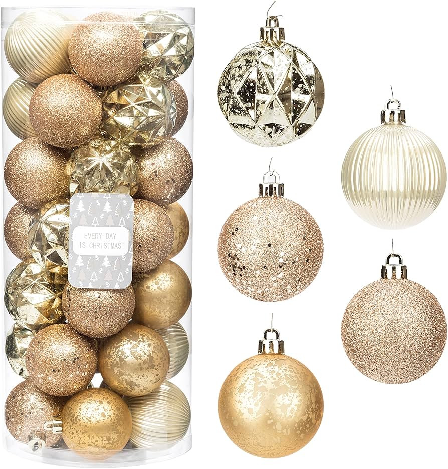 Every Day is Christmas Ornaments, Shatterproof Christmas Tree Ornament Set, Christmas Balls Decor... | Amazon (US)