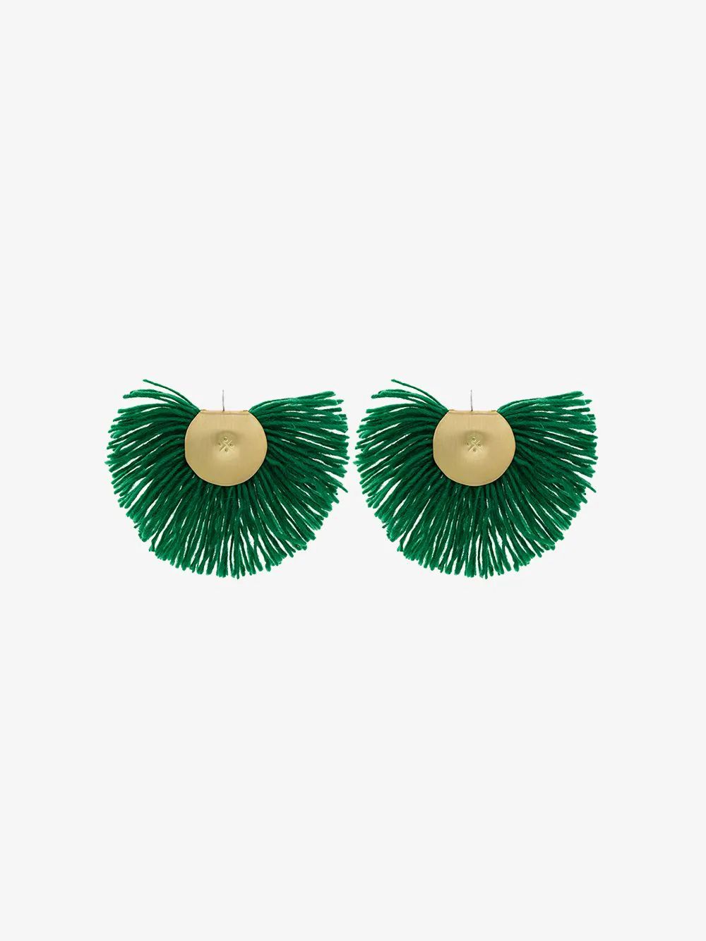 Katerina Makriyianni Green fringed earrings | Browns Fashion