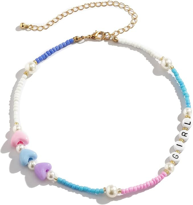 Boho Smiley Layered Beaded Necklaces with Strand Bracelet, Smile Face Star Fruits Flowers Heart S... | Amazon (US)