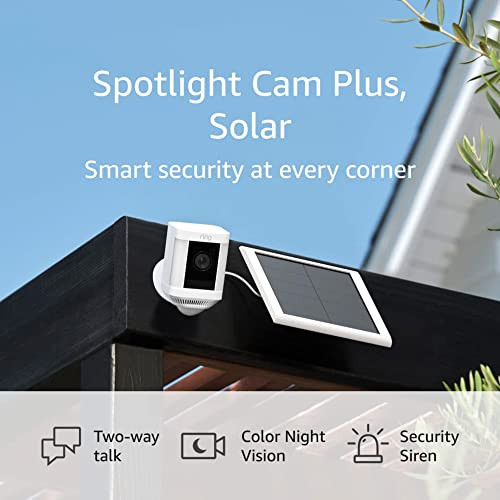Ring Spotlight Cam Plus, Solar | Two-Way Talk, Color Night Vision, and Security Siren (2022 relea... | Amazon (US)