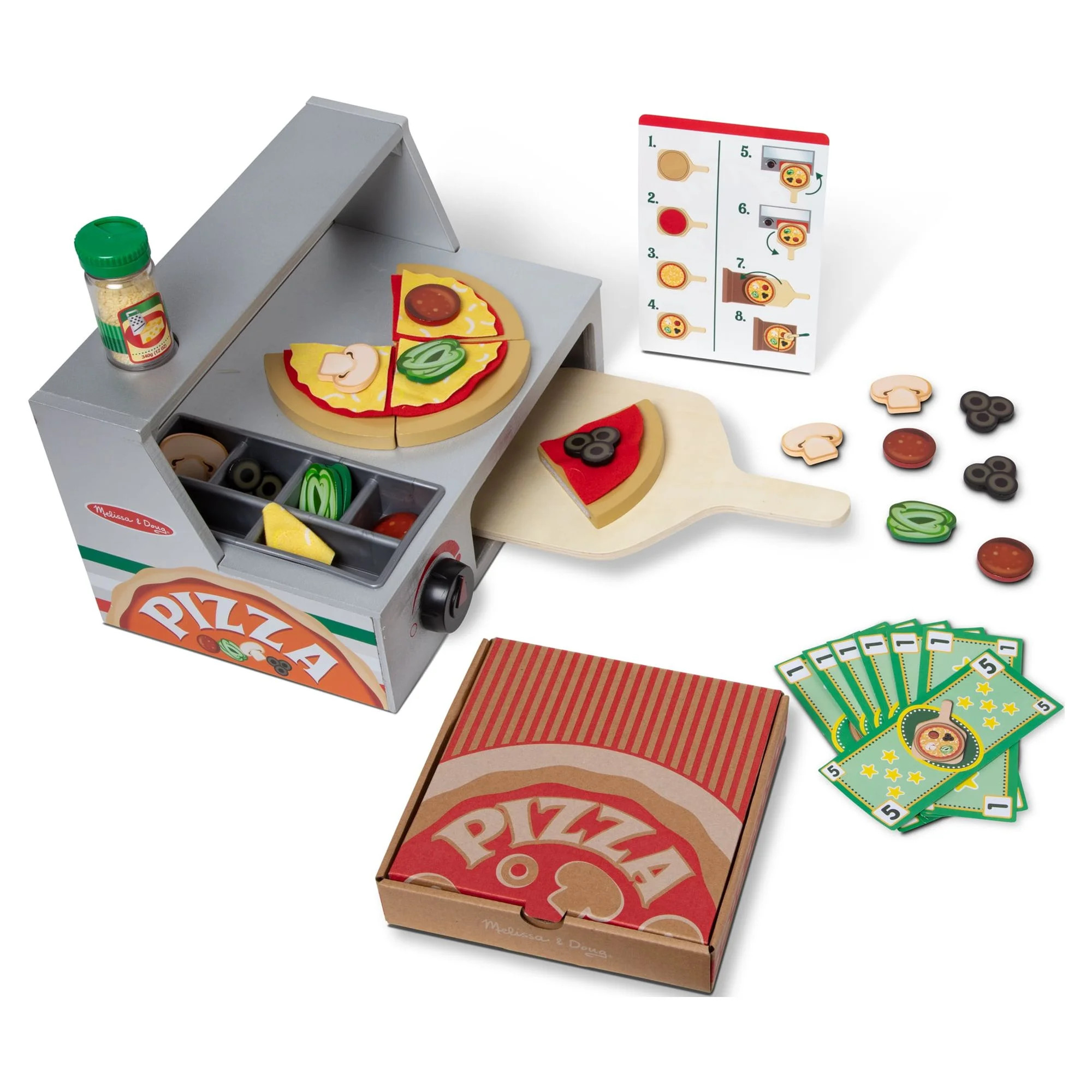 Melissa & Doug Top & Bake Wooden Pizza Counter Play Set (41 Pcs) - FSC Certified - Walmart.com | Walmart (US)