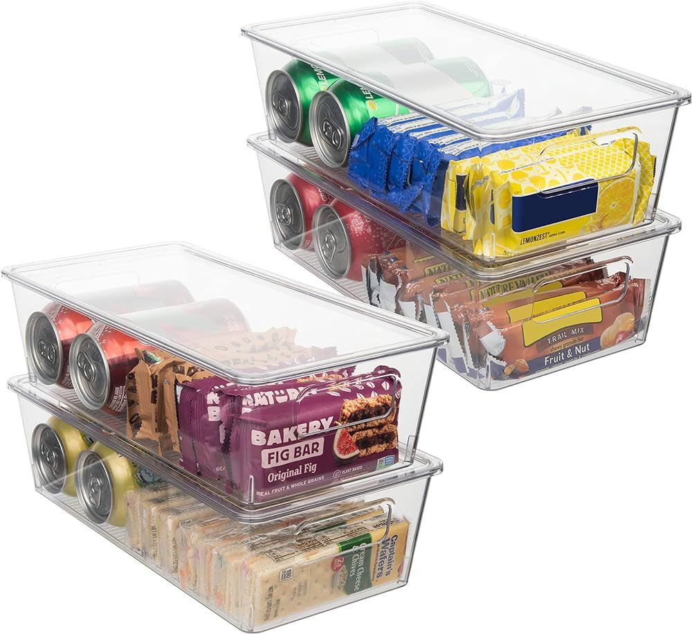 ClearSpace Plastic Pantry Organization and Storage Bins With Lids – Perfect for Kitchen, Fridge... | Amazon (US)