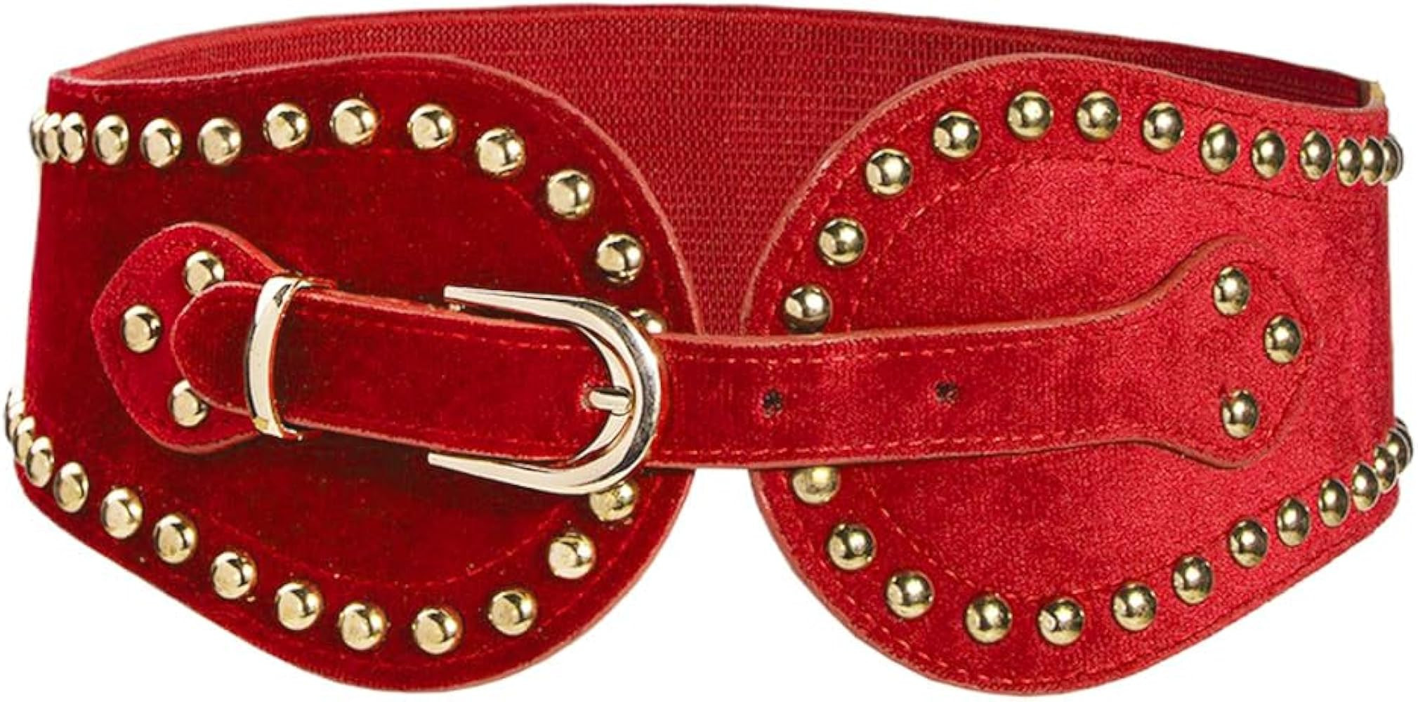 Red Wide Stretchy Belt Plus Size Suede Elastic Belt Waist Elastic Belt for Women | Amazon (US)