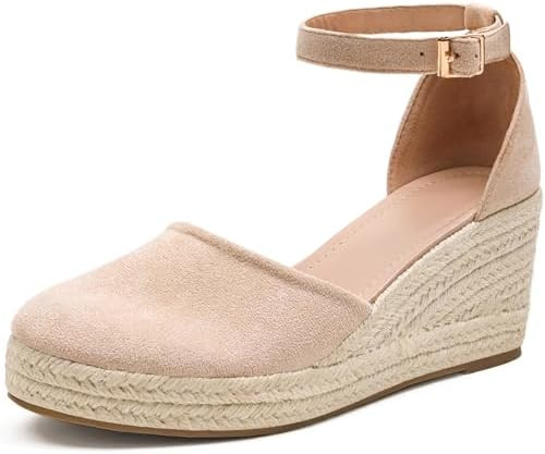 Womens Espadrilles Sandals, Closed Toe Platform for Women Ankle Strap Casual Comfortable Wedge Sa... | Amazon (US)