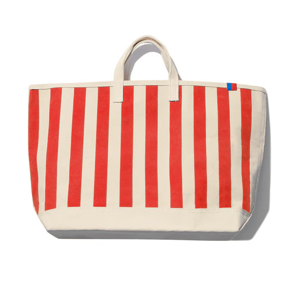 The All Over Striped Tote - Canvas/Poppy | KULE (US)