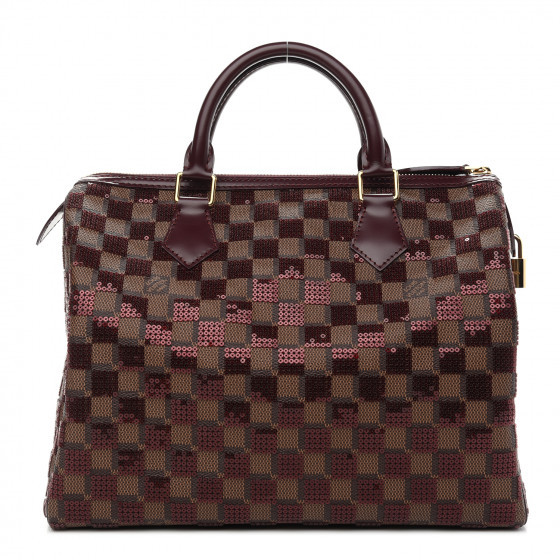 LOUIS VUITTON Damier Paillettes Speedy 30 Rouge | Fashionphile