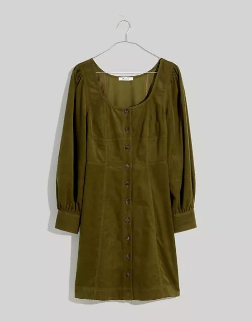 Corduroy Seamed Long-Sleeve Mini Dress | Madewell