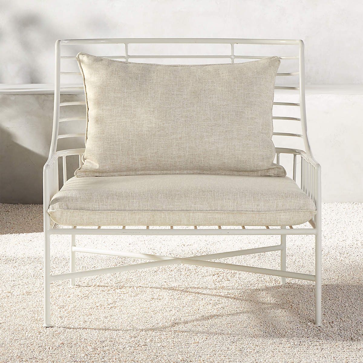 Breton White Metal Outdoor Patio Chair + Reviews | CB2 | CB2