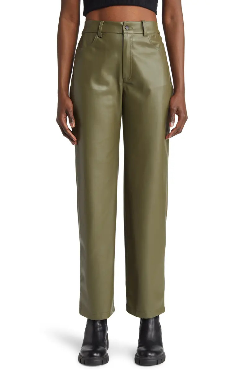 Noisy may Nimbora High Waist Straight Leg Faux Leather Pants | Nordstrom | Nordstrom