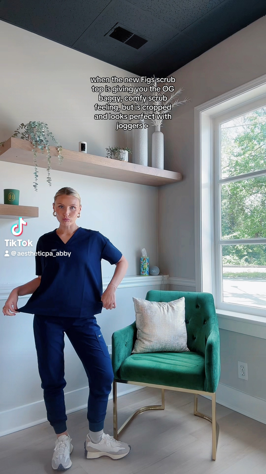 Figs new relaxed fit scrub top! It has a perfect cropped and boxy fit, but still long enough to tuck in. It looks absolutely adorable with joggers. 

#LTKWorkwear