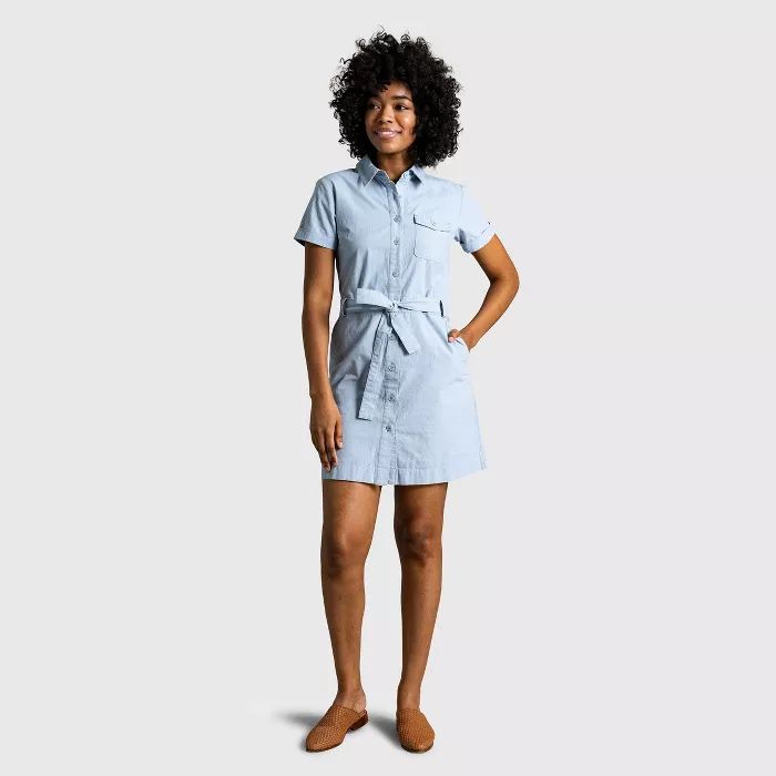 Women's United By Blue Organic Chambray Button-Down Shirt Dress - Chambray Indigo | Target