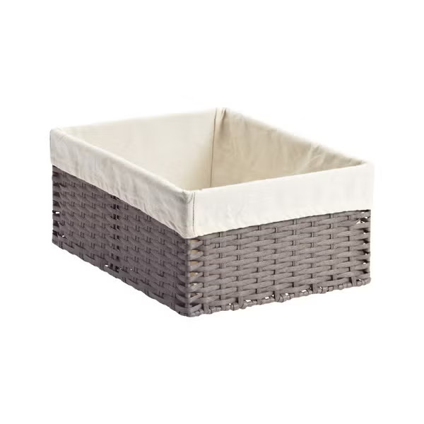 Medium Montauk Rectangular Bin Grey | The Container Store