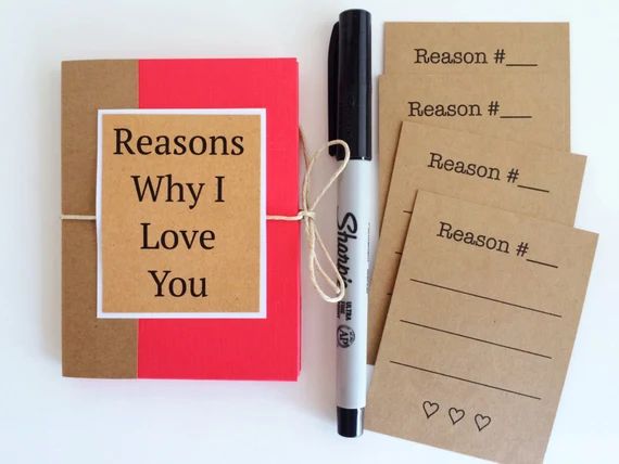 Reasons Why I Love You Book, Boyfriend Gift, Mini I Love You Because Book, Husband Gift, Love Notes, | Etsy (US)