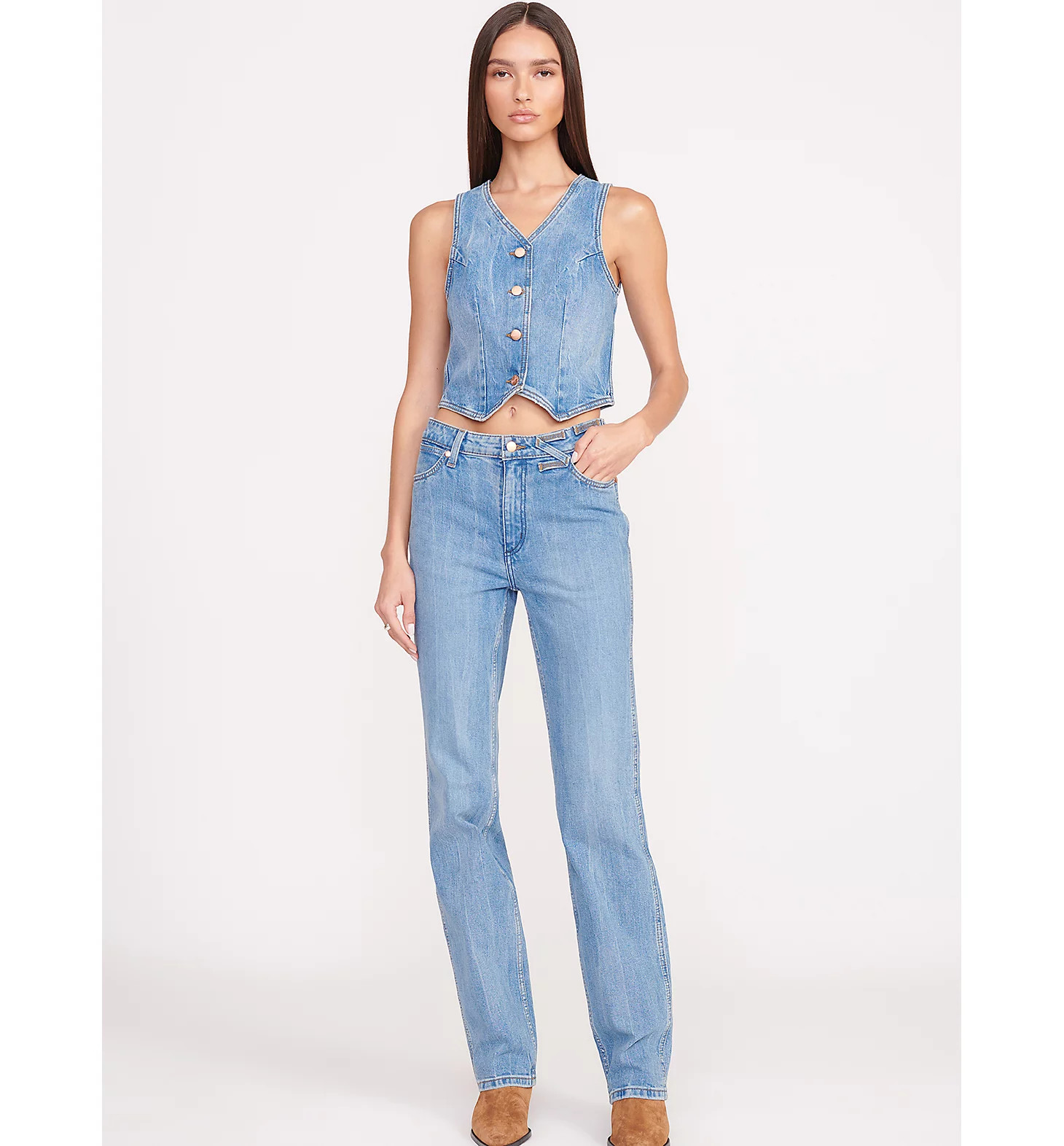 Wrangler + STAUD The Vest in Mid Blue | Wrangler