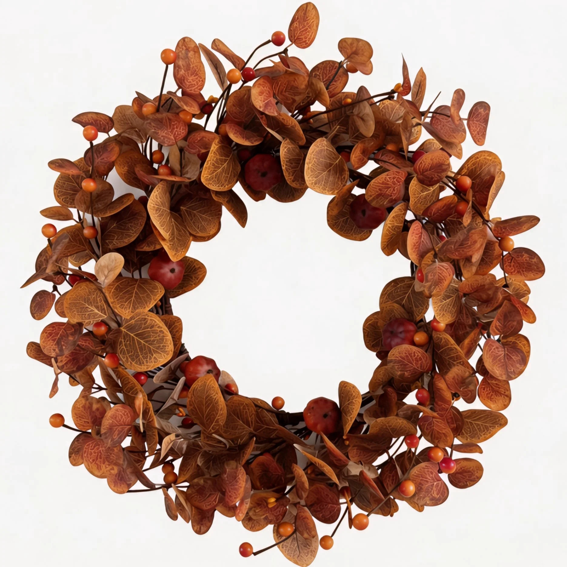 Fall Wreath Pumpkin Wreath for Front Door with Maple Leaves Harvest Wreath for Door Window Porch Thanksgiving Halloween Decor 20 Inch | Walmart (US)