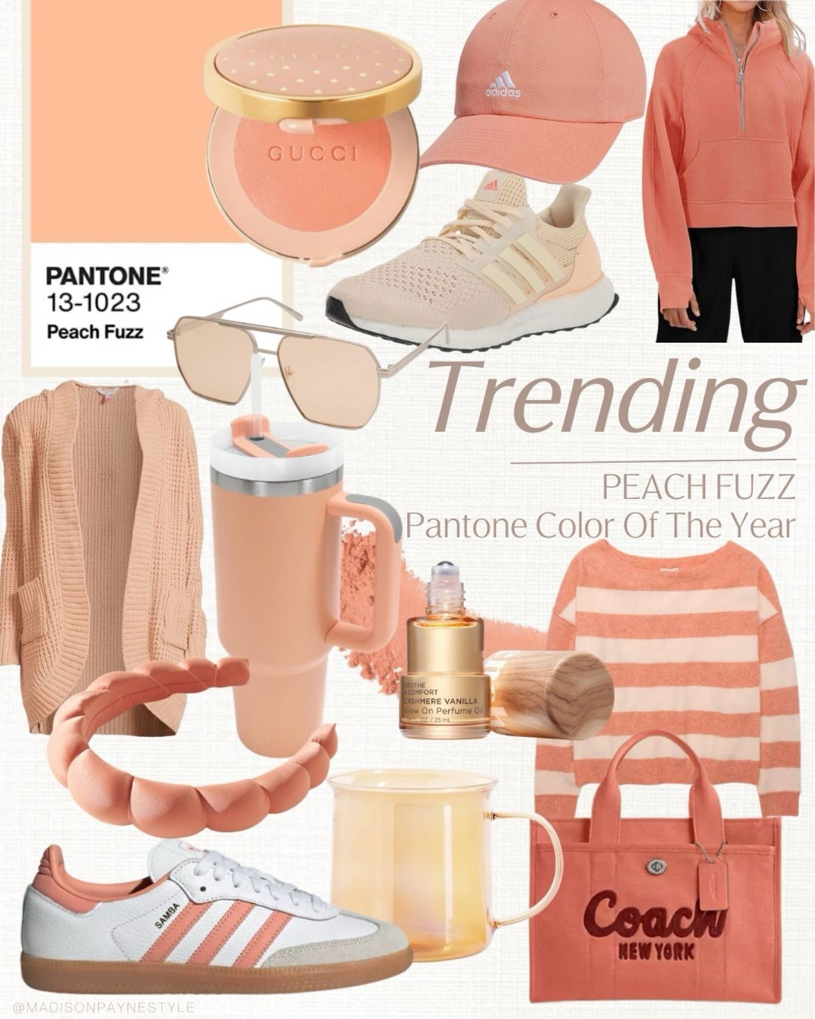PEACH FUZZ 🍑 is Pantone’s color of the year! It is described as a light, delicate shade that sits between pink and orange. Even more peach fuzz linked below! 

Peach fuzz, Pantone, Pantone color of the year, Color of the year, Madison Payne

#LTKfindsunder50 #LTKSeasonal #LTKstyletip
