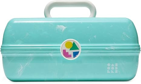 Caboodles On-The-Go Girl Makeup Box, Turquoise on Marble, Hard Plastic Makeup Organizer Box, Buil... | Amazon (US)