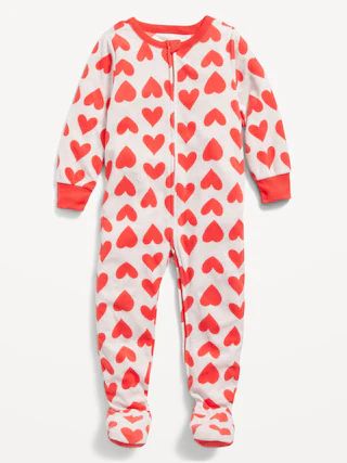 Unisex Matching Printed Micro Fleece Footed One-Piece Pajamas for Toddler & Baby | Old Navy (US)