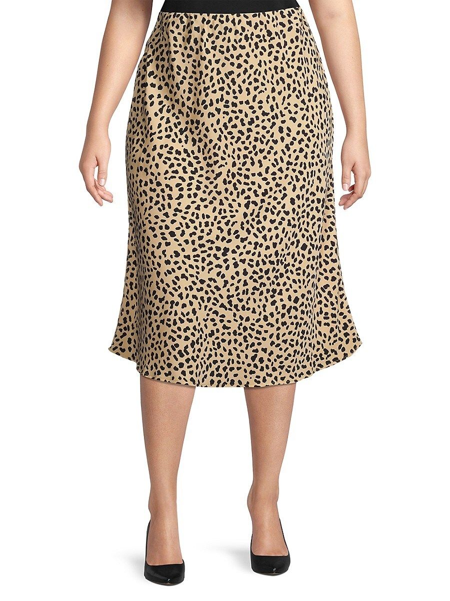 Sanctuary Women's Plus Animal-Print Satin Midi Skirt - Leopard - Size 1X (14-16) | Saks Fifth Avenue OFF 5TH