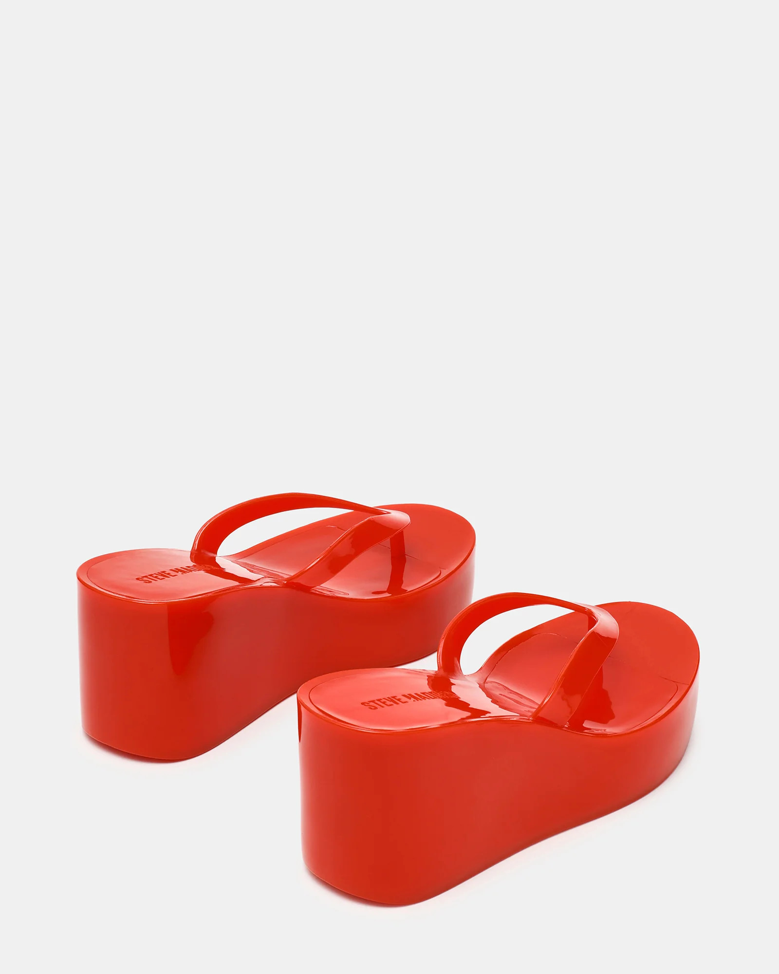 JELLA Red Thong Wedge Women's Platform Sandal | Steve Madden (US)