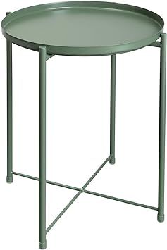 HollyHOME Tray Metal End Table, Sofa Table Small Round Side Tables, Anti-Rust and Waterproof Outd... | Amazon (US)