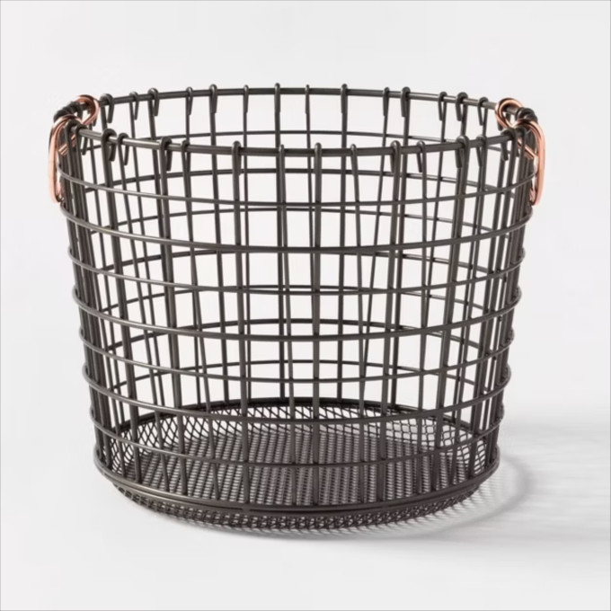 Y-Weave XL Curved Decorative Storage Basket Gray - Brightroom™