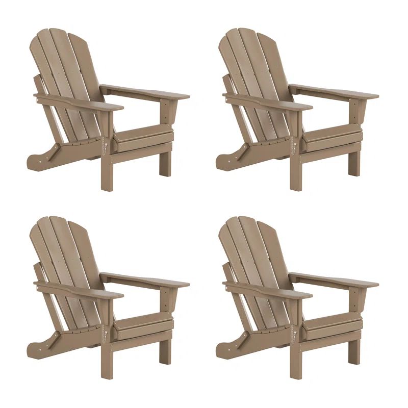 Shawnna Plastic Folding Adirondack Chair (Set of 4) | Wayfair North America