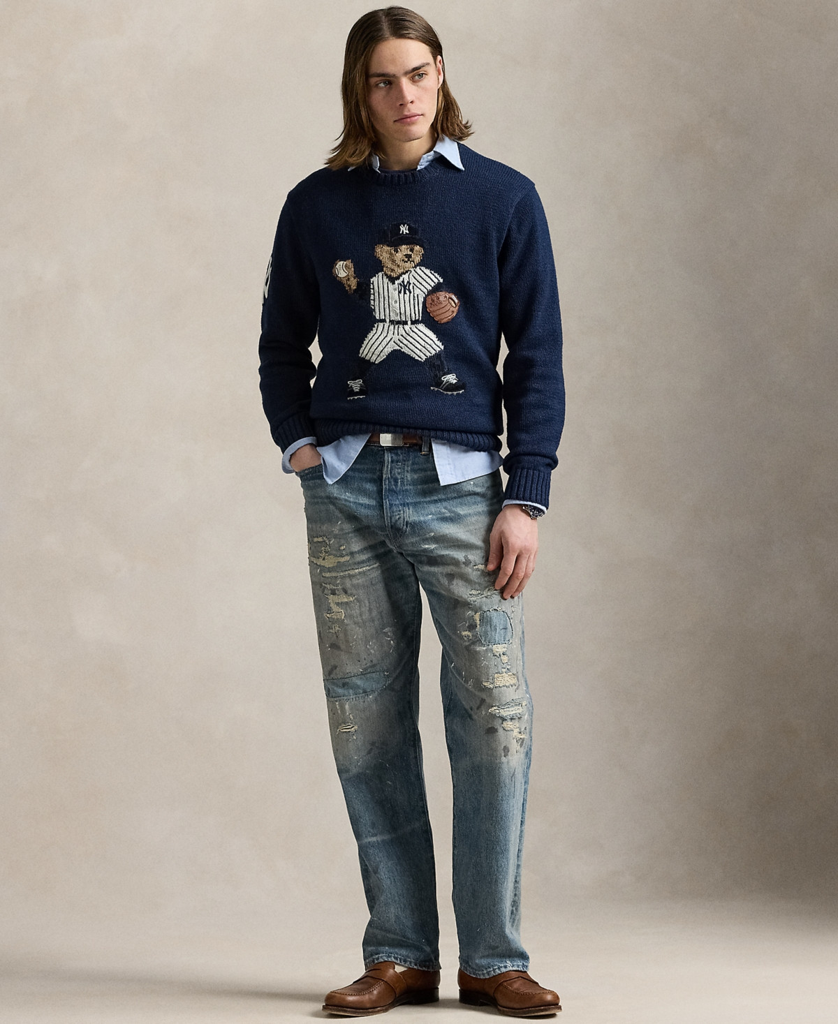 Polo Ralph Lauren Unisex Yankees Bear Sweater - Aviator navy | Macy's