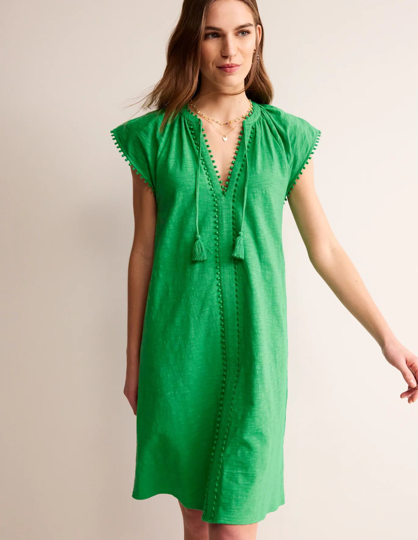 Millie Pom Cotton Dress | Boden (US)