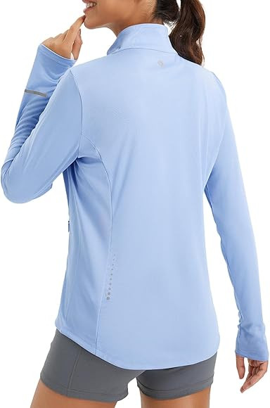 BALEAF Women's Lightweight Cycling Jacket Full Zip Long Sleeve Athletic Shirts UPF 50+ Pockets Ru... | Amazon (US)