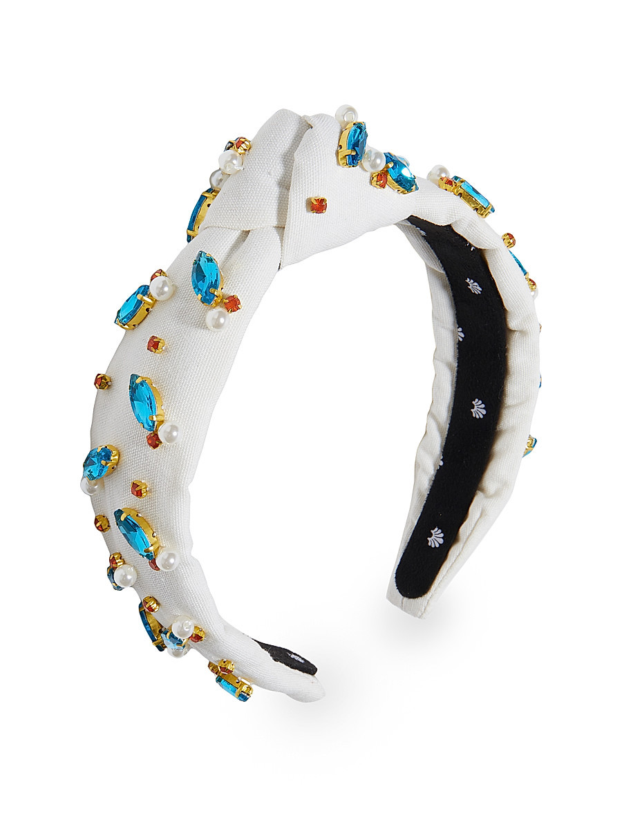 Women's Slim Knotted Crystal Headband - Ivory | Saks Fifth Avenue