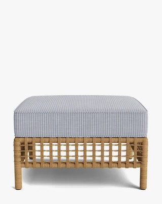 Glenwood Outdoor Ottoman Performance Textured Slub Weave/Oatmeal Performance Textured Slub Weave | McGee & Co. (US)