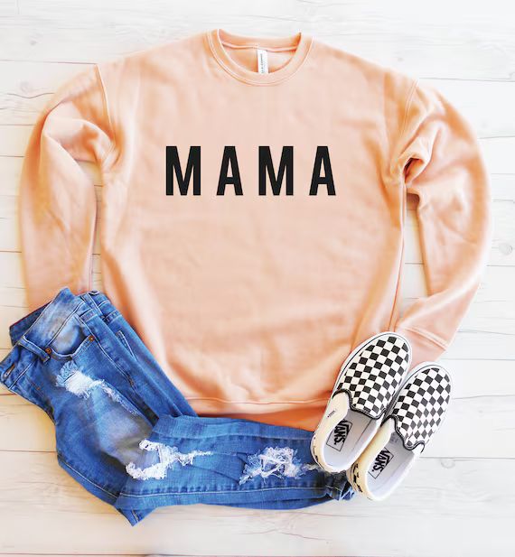 MAMA Sweatshirt, Mama Sweater, Drop Shoulder Sweater, Unisex Fit, Sponge Fleece Material, Mama Sw... | Etsy (US)