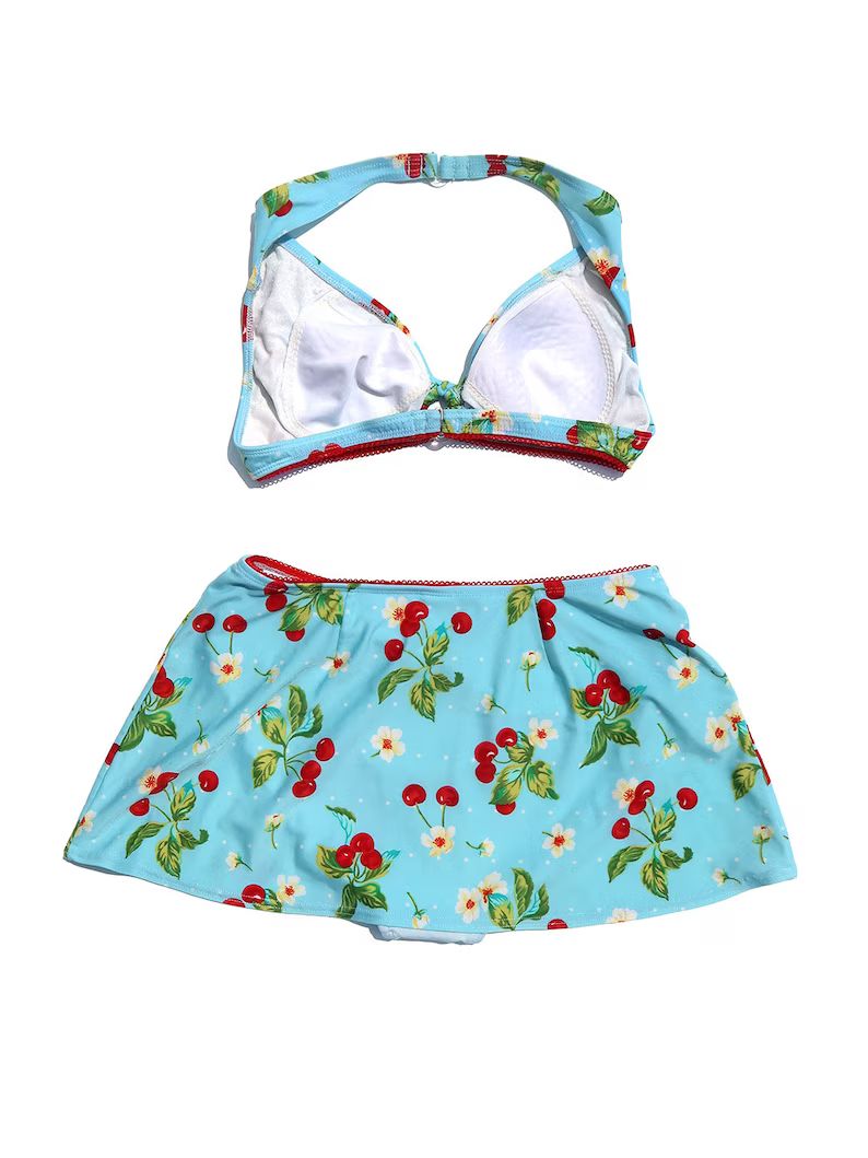 Y2K Vintage Cherry Blossom Swim Skirt Set Sz L | Etsy (US)