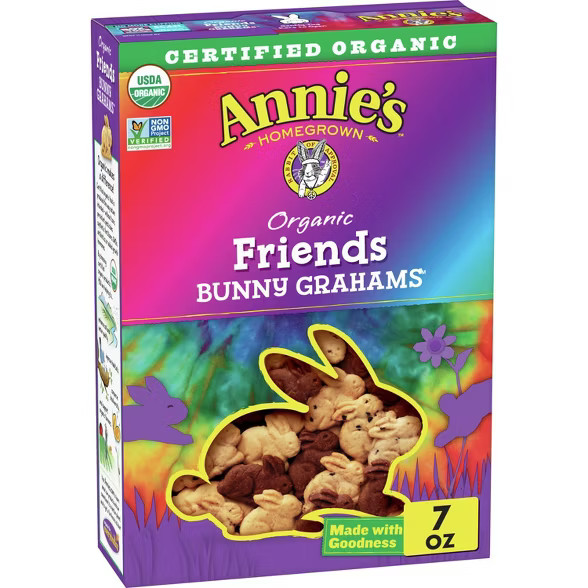 Annie's Organic Friends Bunny Grahams Chocolate Chip & Honey Baked Snacks - 7oz | Target