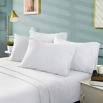 BYSURE Hotel Luxury Bed Sheets Set 6 Piece(King, White) - Super Soft 1800 Thread Count 100% Micro... | Amazon (US)
