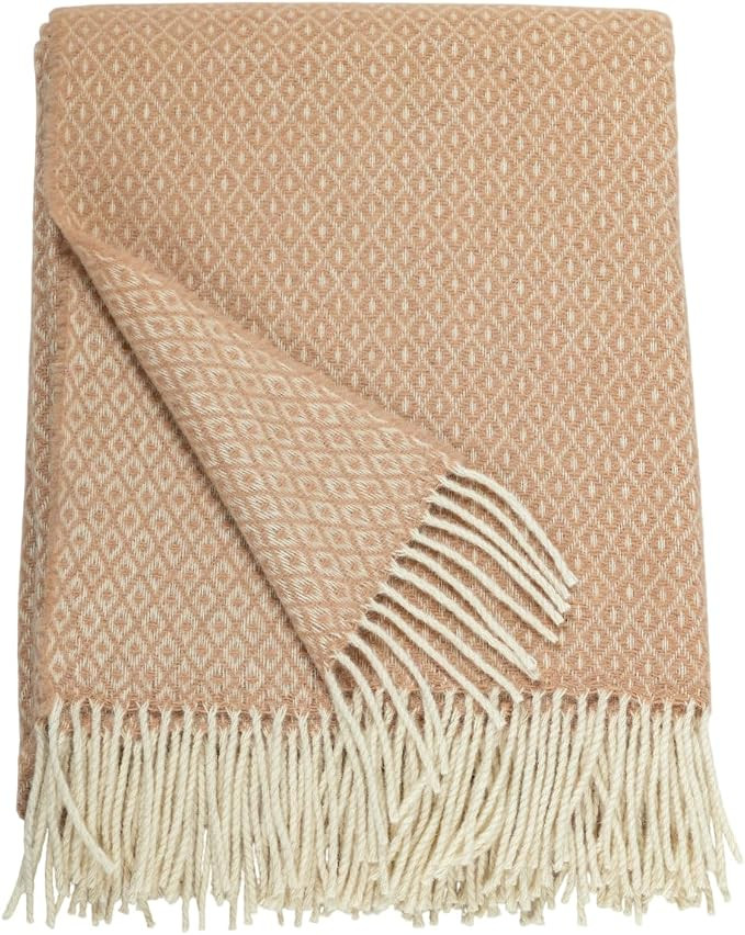GreaterGood Ukrainian 100% Wool Throw Blanket – Handmade Elegant Cozy Fringed Wool Blanket for ... | Amazon (US)