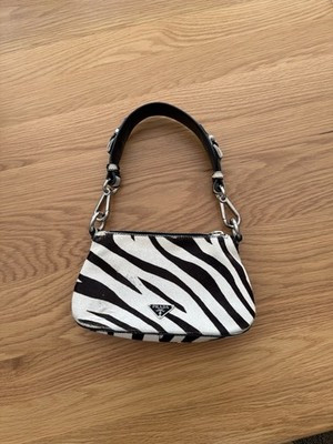 Rare vintage Prada Zebra Print Pony Hair Handbag | eBay UK