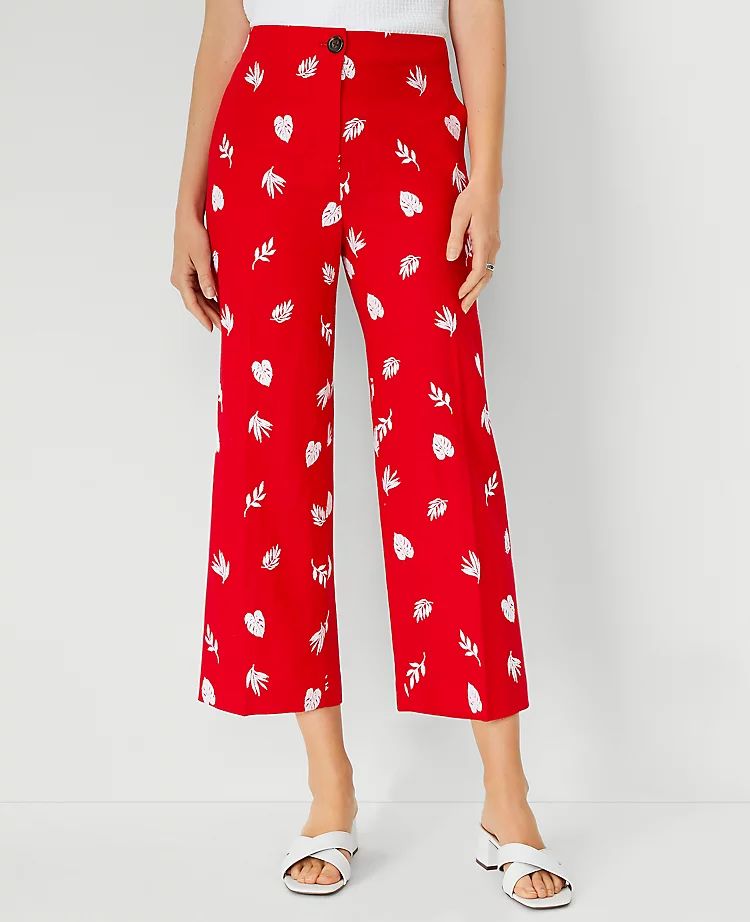 The Embroidered Wide Leg Crop Pant | Ann Taylor (US)