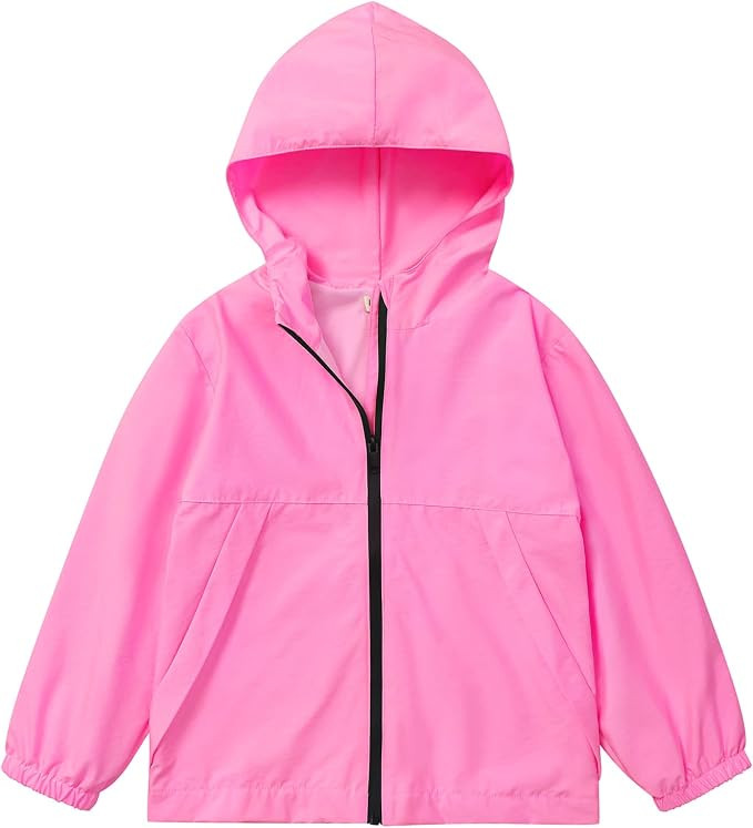 LIONJIE Kids Rain Jacket Boys Girls Hooded Raincoat Lightweight Waterproof Zipper Active Windbrea... | Amazon (US)