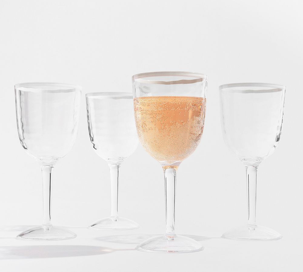 Stripe Rim Acrylic Goblets | Pottery Barn (US)