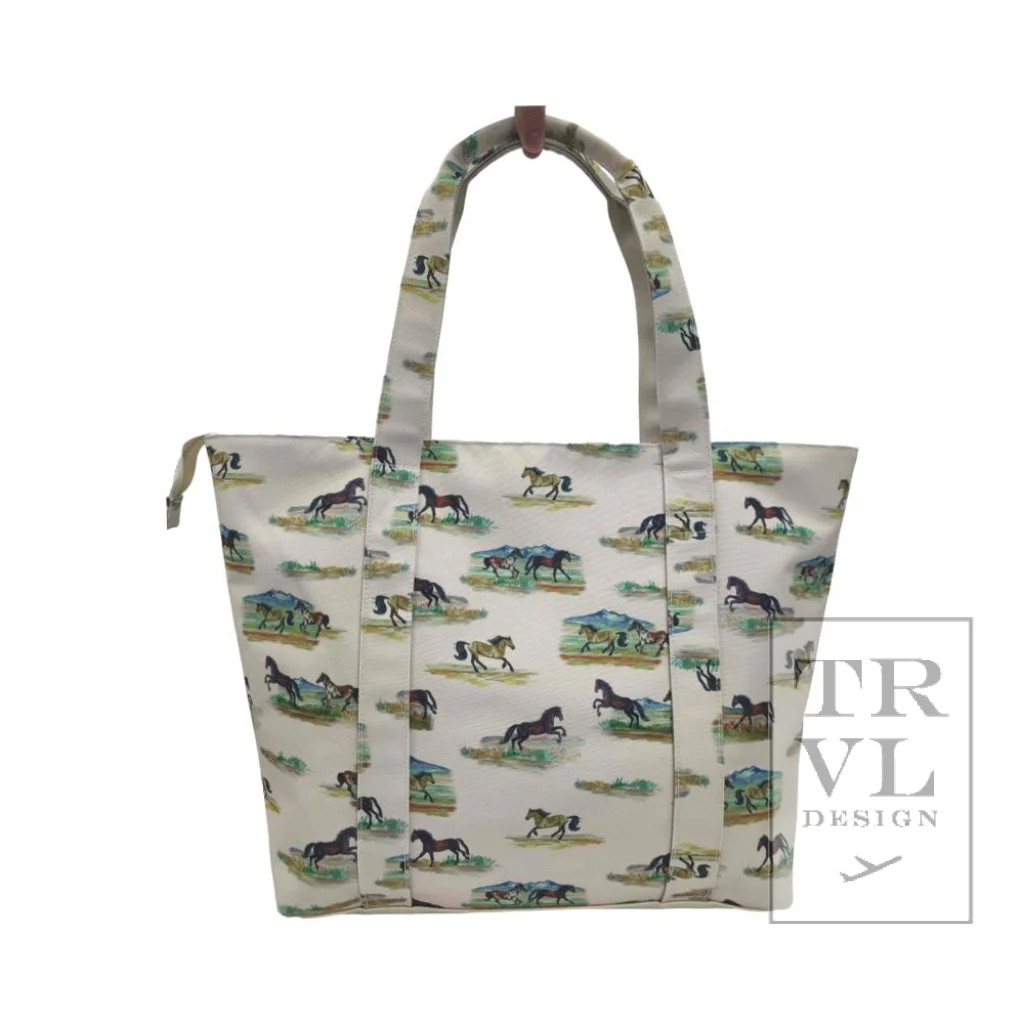 RANCH TOTE - Large Tote WILD HORSES  NEW!! | TRVL DESIGN