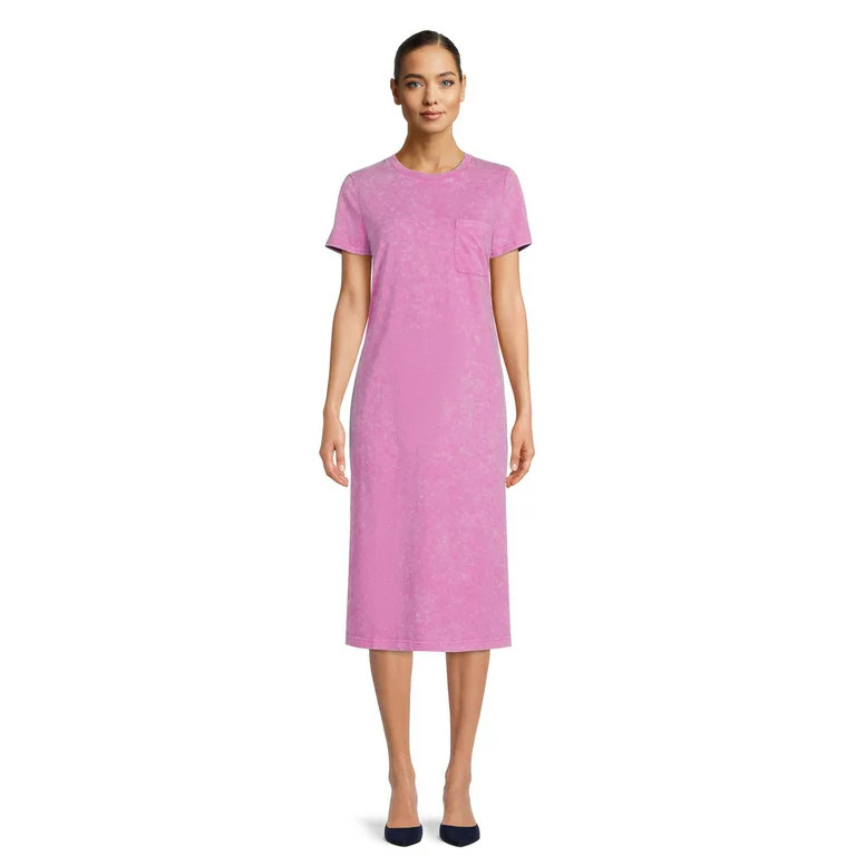 Time and Tru Women's T-Shirt Midi Dress | Walmart (US)
