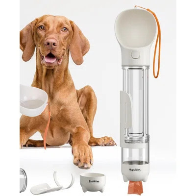 Pupihom 17oz 3 In 1 Portable Dog Water Bottle, Outdoor Dog Water Dispenser With Poop Bag, Pet Travel Water Bottle Dispenser With Drinking Feeder And F | Wayfair North America
